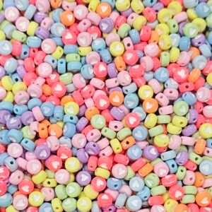 Acrílico Luneta Multicolor Pastel c Corazón Blanco 97T012N7X4